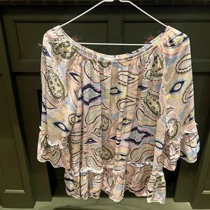 Fever Multicolor Paisley Off-Shoulder Blouse